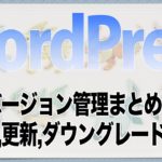 ワードプレスのverダウングレード方法を全解説！確認、更新のやり方もまとめたよ
